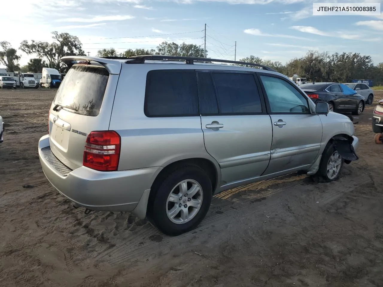 2001 Toyota Highlander VIN: JTEHF21A510008385 Lot: 78270674