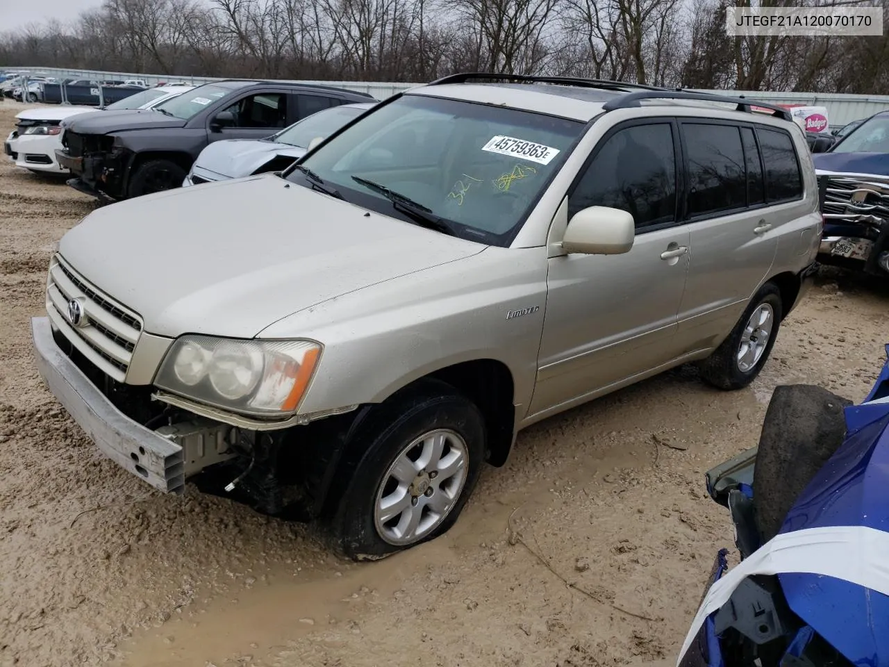 2002 Toyota Highlander Limited VIN: JTEGF21A120070170 Lot: 45759363