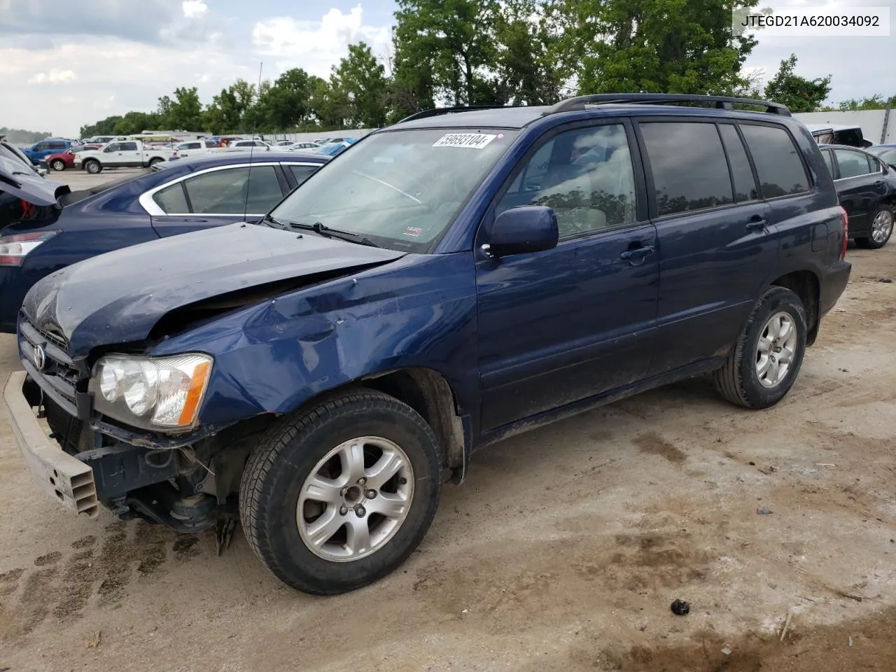 2002 Toyota Highlander VIN: JTEGD21A620034092 Lot: 59693104