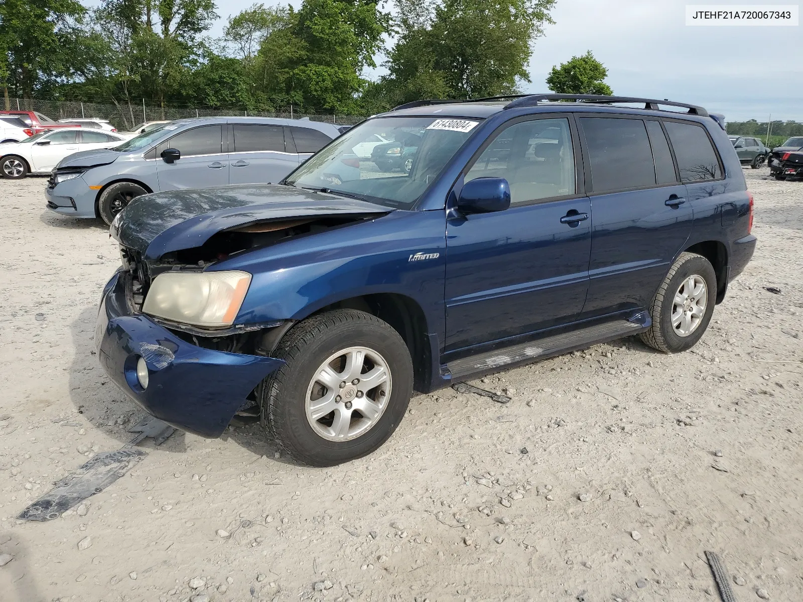 2002 Toyota Highlander Limited VIN: JTEHF21A720067343 Lot: 61430804