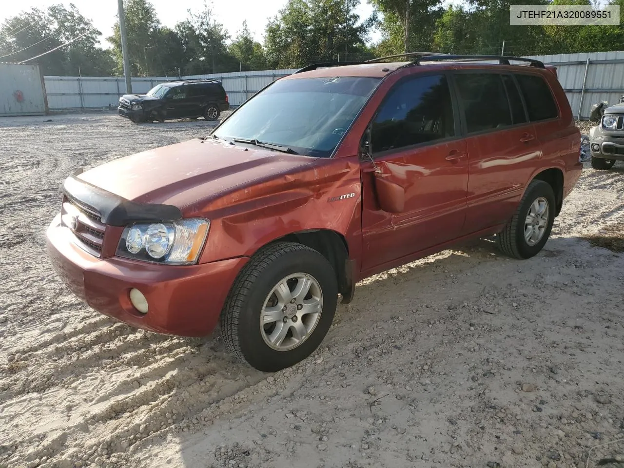 2002 Toyota Highlander Limited VIN: JTEHF21A320089551 Lot: 69381514