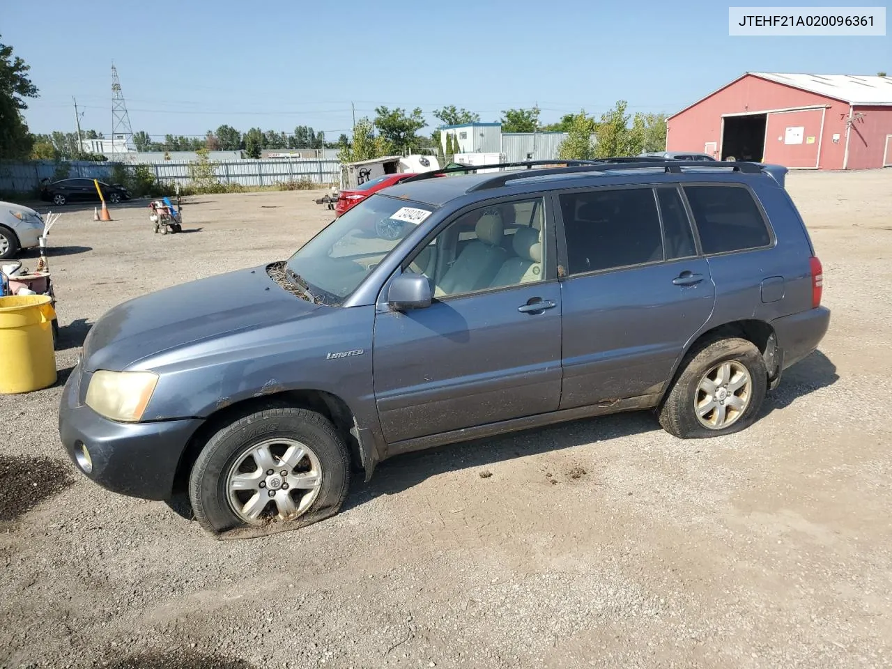 2002 Toyota Highlander Limited VIN: JTEHF21A020096361 Lot: 72404204