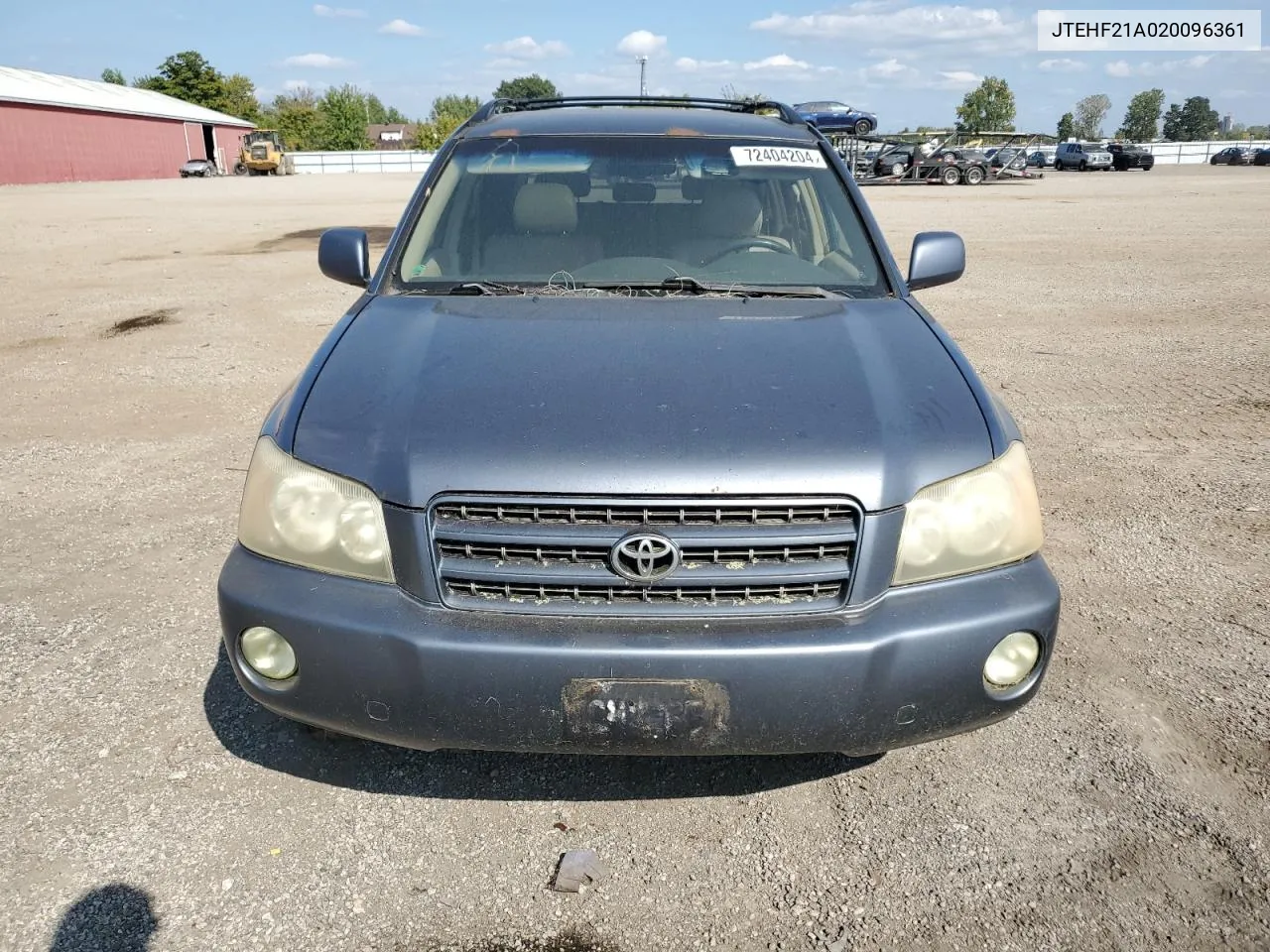 2002 Toyota Highlander Limited VIN: JTEHF21A020096361 Lot: 72404204