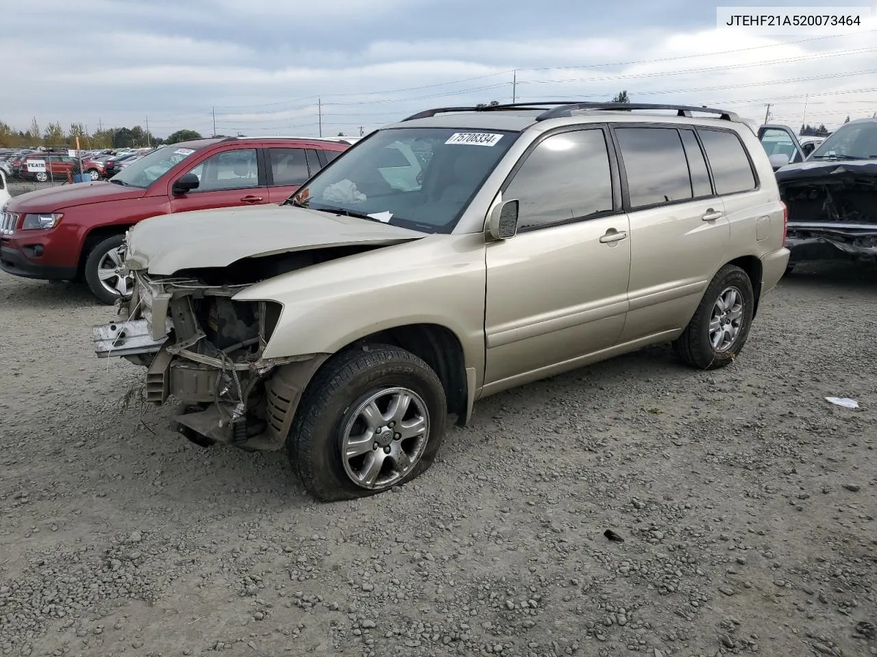 2002 Toyota Highlander Limited VIN: JTEHF21A520073464 Lot: 75708334