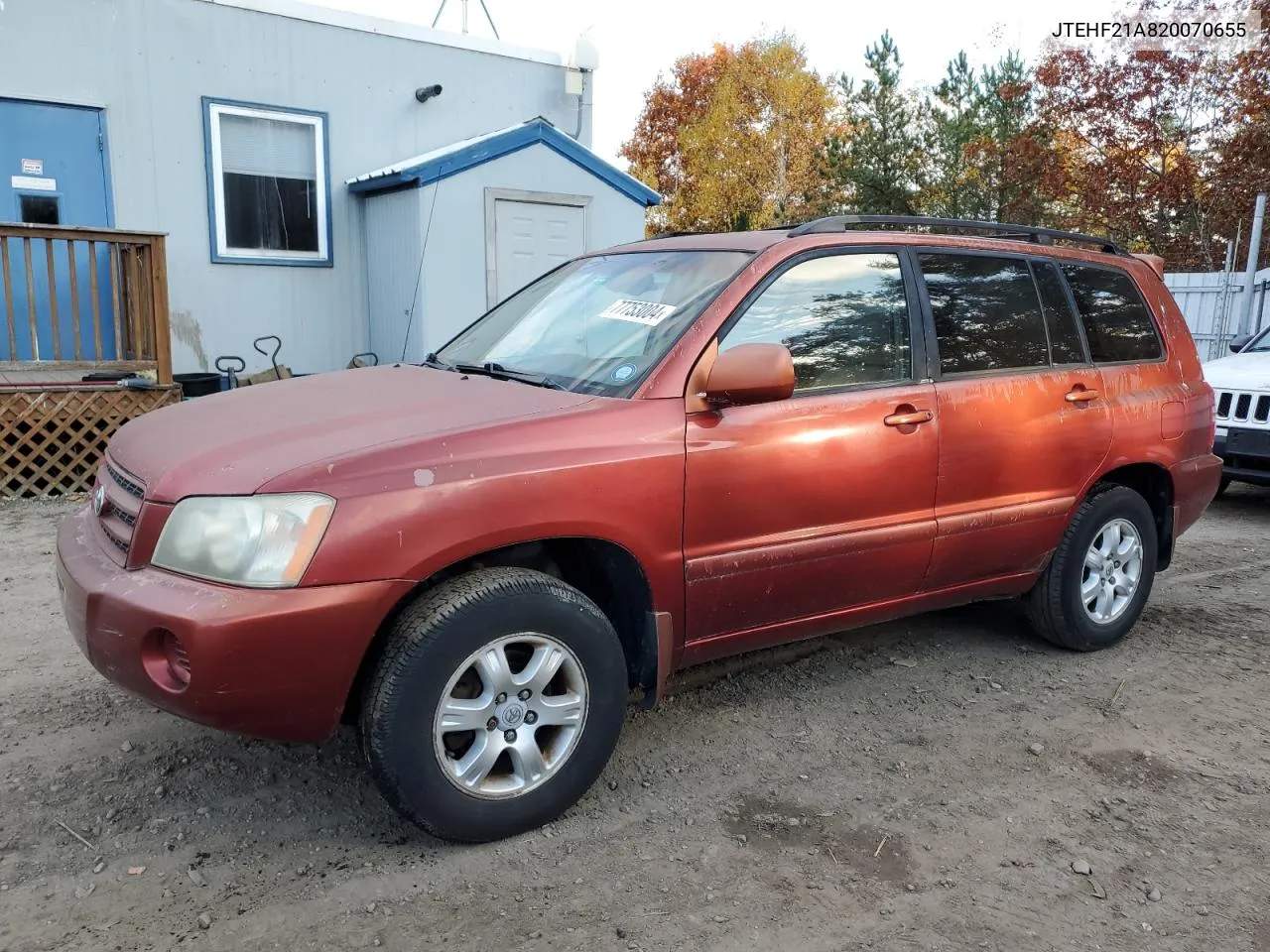 2002 Toyota Highlander Limited VIN: JTEHF21A820070655 Lot: 77753004