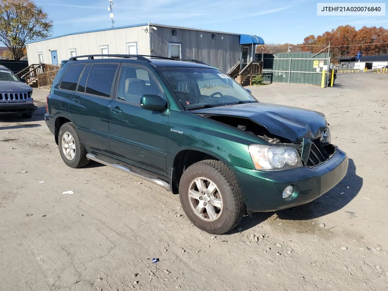 2002 Toyota Highlander Limited VIN: JTEHF21A020076840 Lot: 77905174