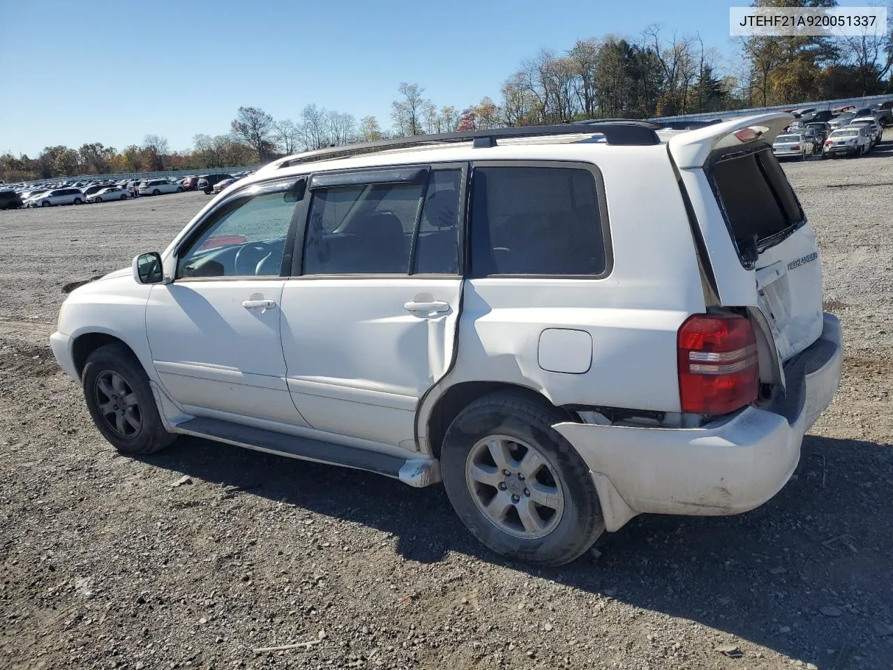 2002 Toyota Highlander Limited VIN: JTEHF21A920051337 Lot: 78001504