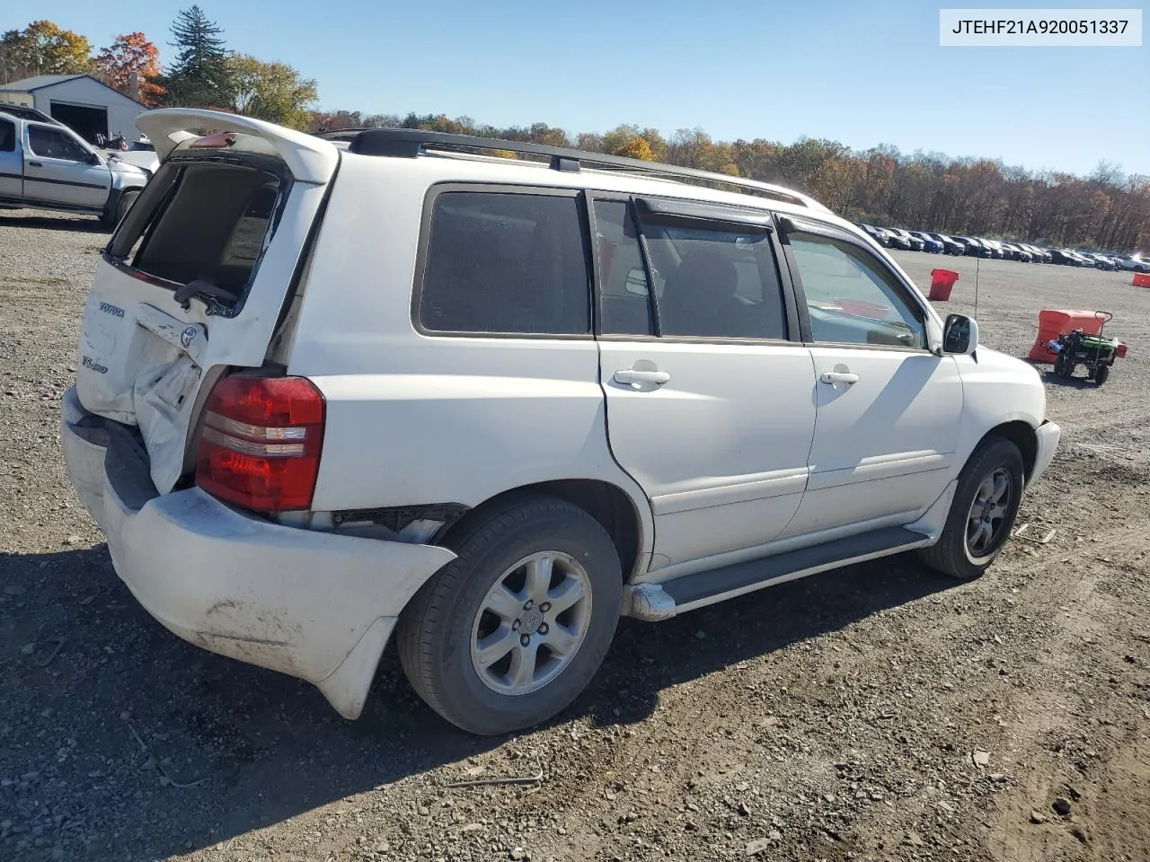 2002 Toyota Highlander Limited VIN: JTEHF21A920051337 Lot: 78001504