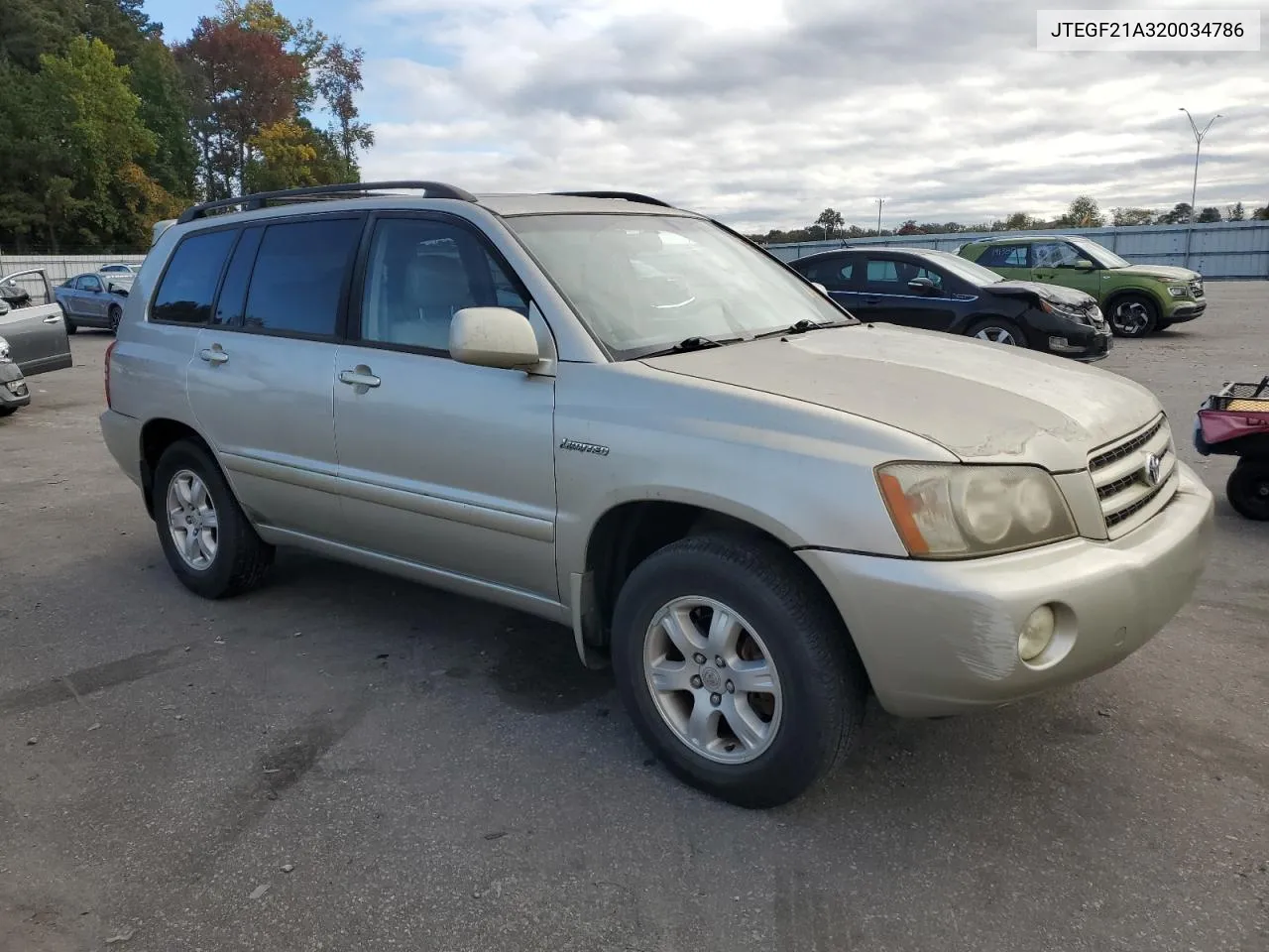 2002 Toyota Highlander Limited VIN: JTEGF21A320034786 Lot: 78061474