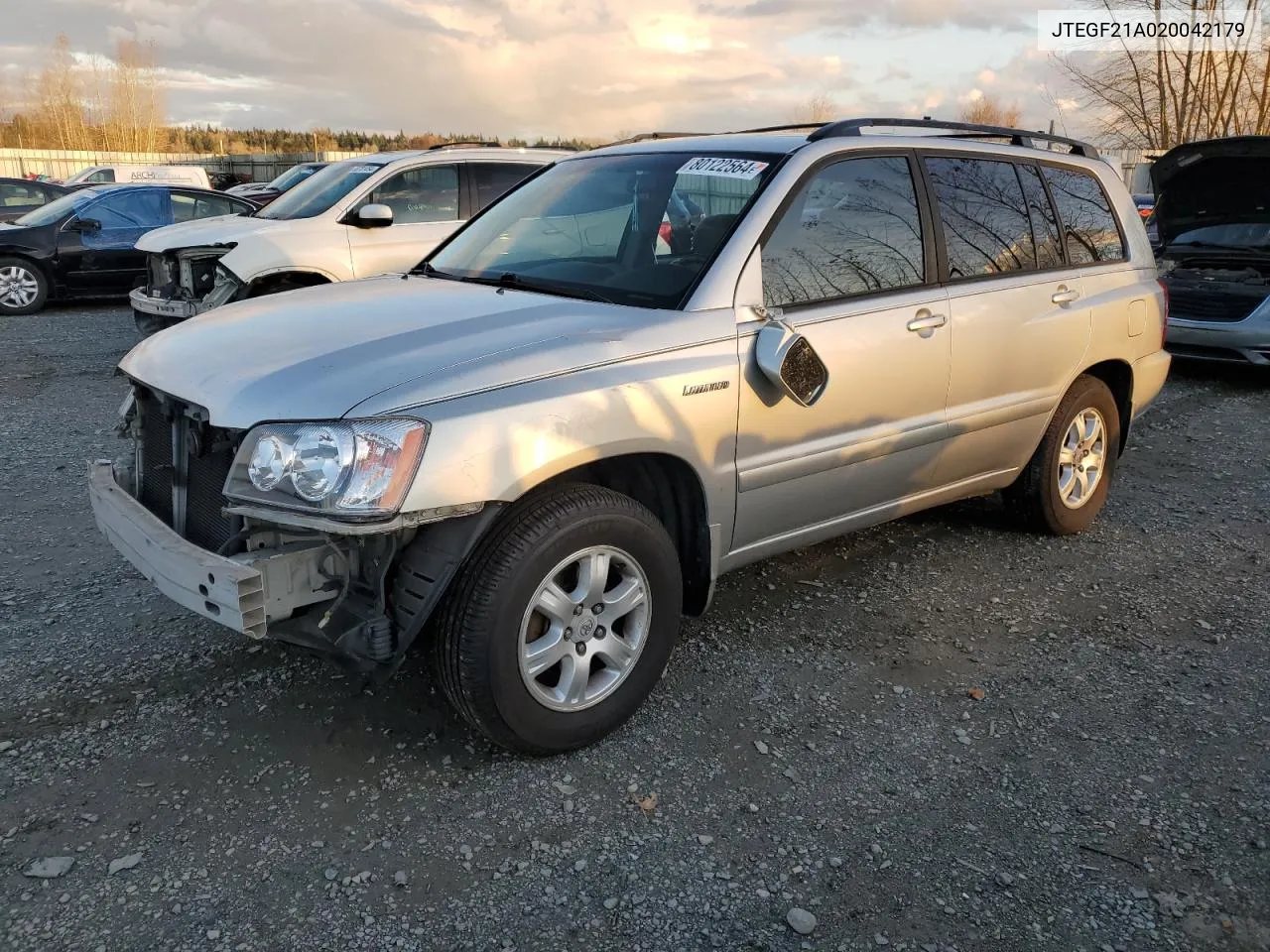 2002 Toyota Highlander Limited VIN: JTEGF21A020042179 Lot: 80122564