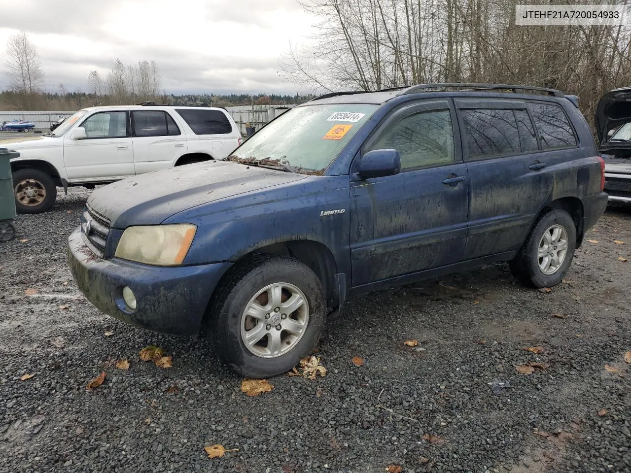 2002 Toyota Highlander Limited VIN: JTEHF21A720054933 Lot: 80536414