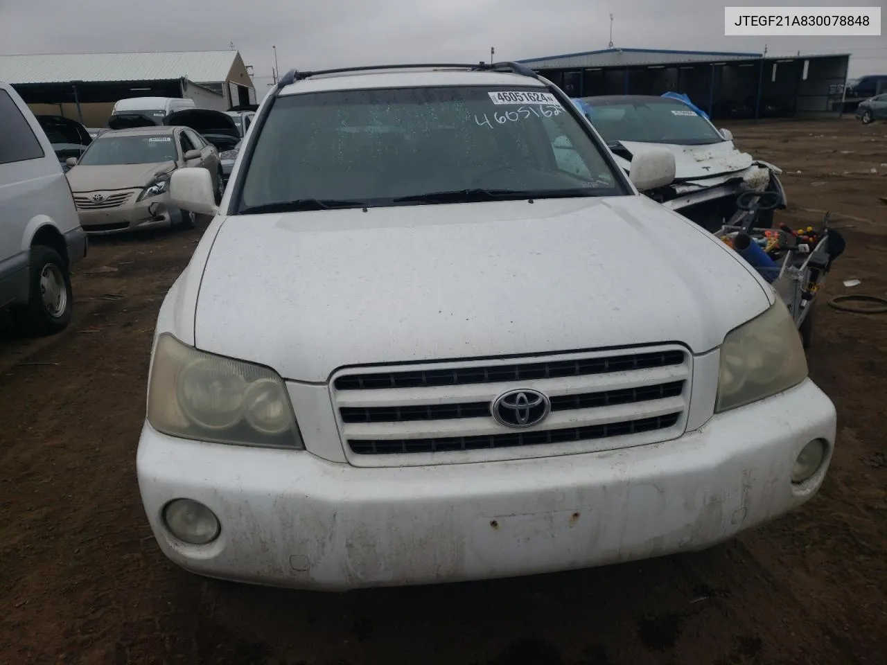 2003 Toyota Highlander Limited VIN: JTEGF21A830078848 Lot: 46051624