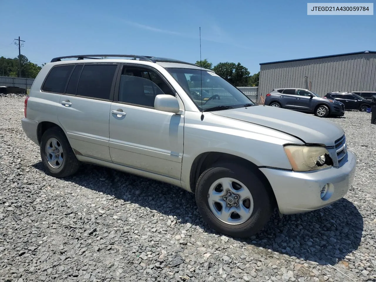 2003 Toyota Highlander VIN: JTEGD21A430059784 Lot: 56416924