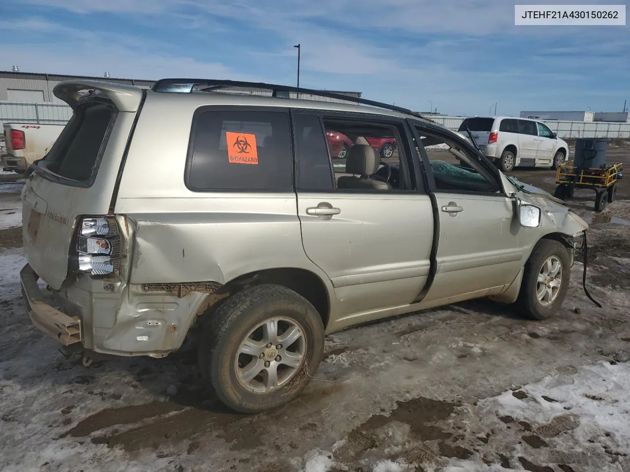 2003 Toyota Highlander Limited VIN: JTEHF21A430150262 Lot: 67494254