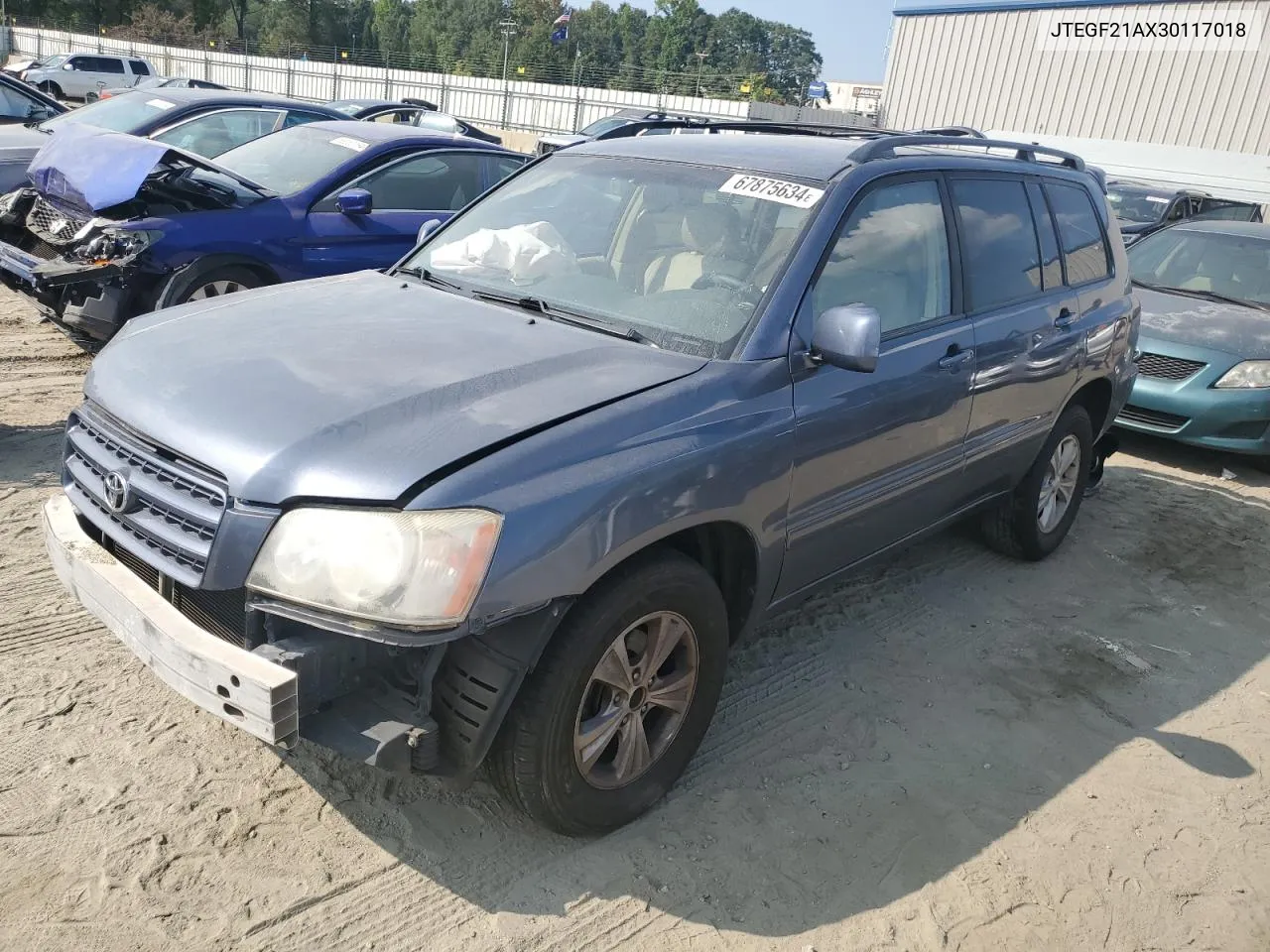 2003 Toyota Highlander Limited VIN: JTEGF21AX30117018 Lot: 67875634