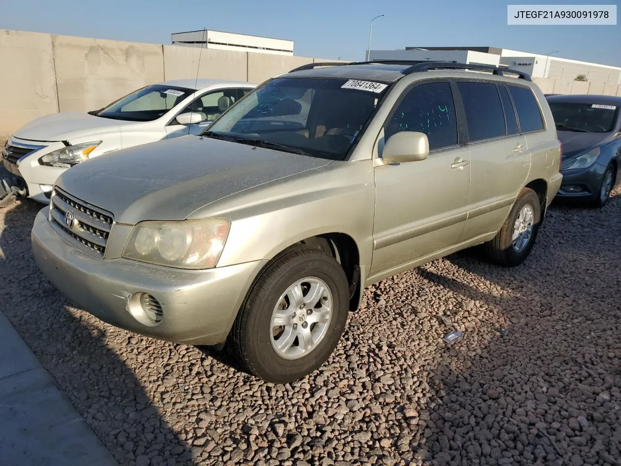 2003 Toyota Highlander Limited VIN: JTEGF21A930091978 Lot: 70841364