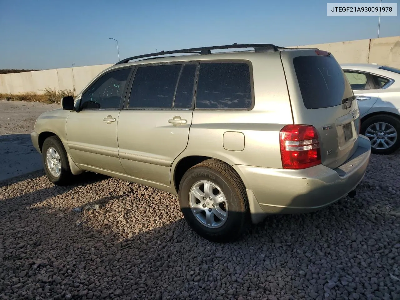 2003 Toyota Highlander Limited VIN: JTEGF21A930091978 Lot: 70841364