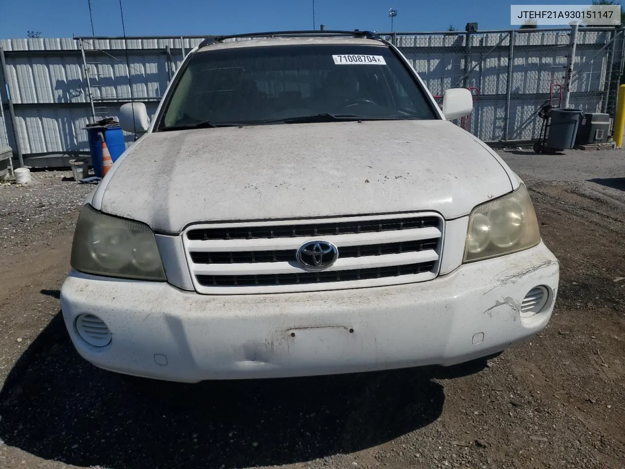 JTEHF21A930151147 2003 Toyota Highlander Limited