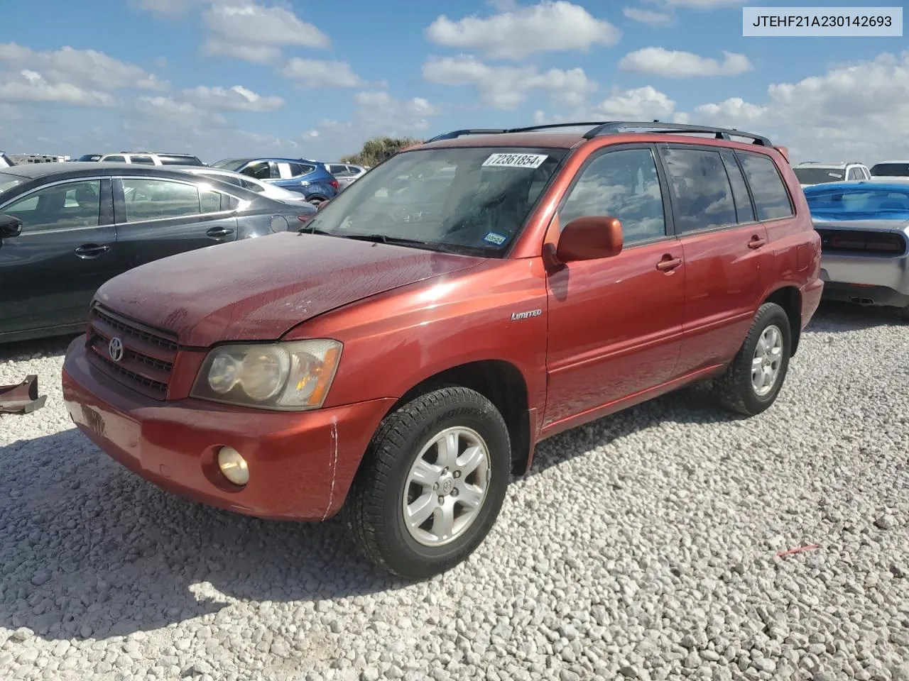 2003 Toyota Highlander Limited VIN: JTEHF21A230142693 Lot: 72361854