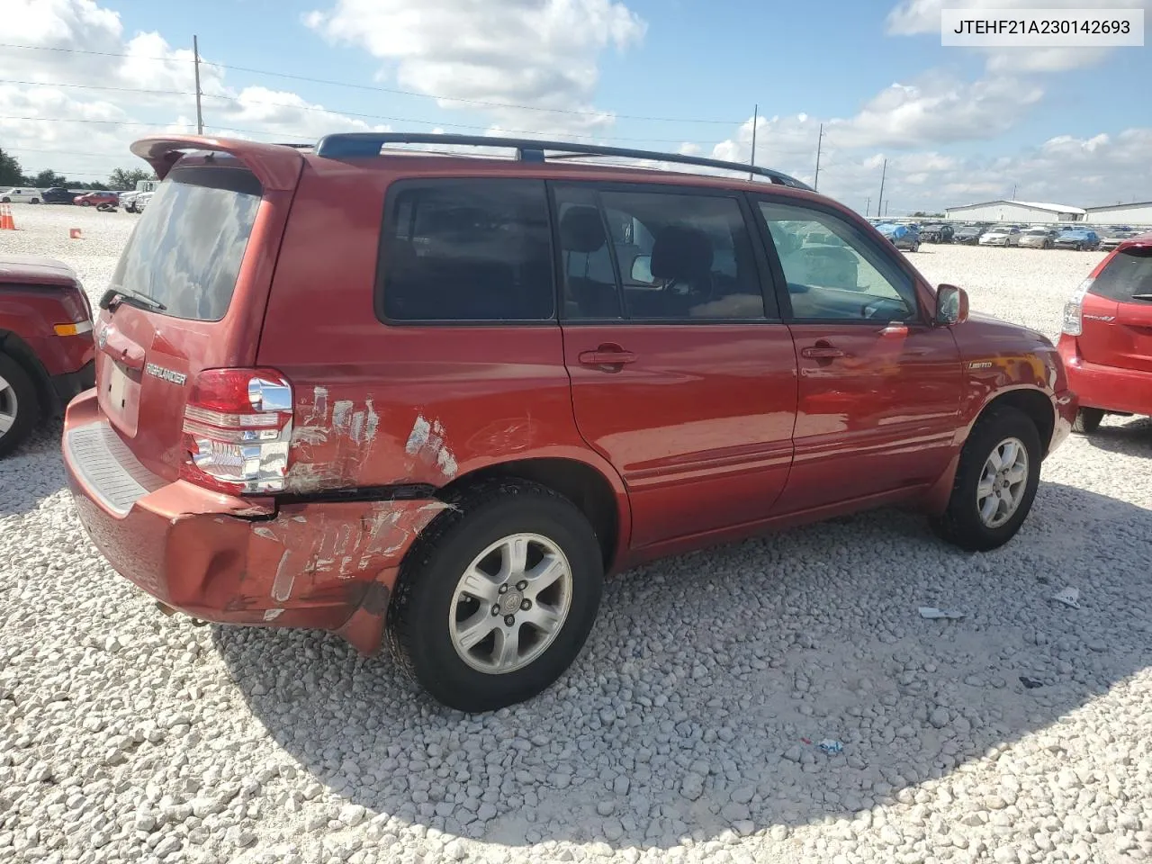 2003 Toyota Highlander Limited VIN: JTEHF21A230142693 Lot: 72361854