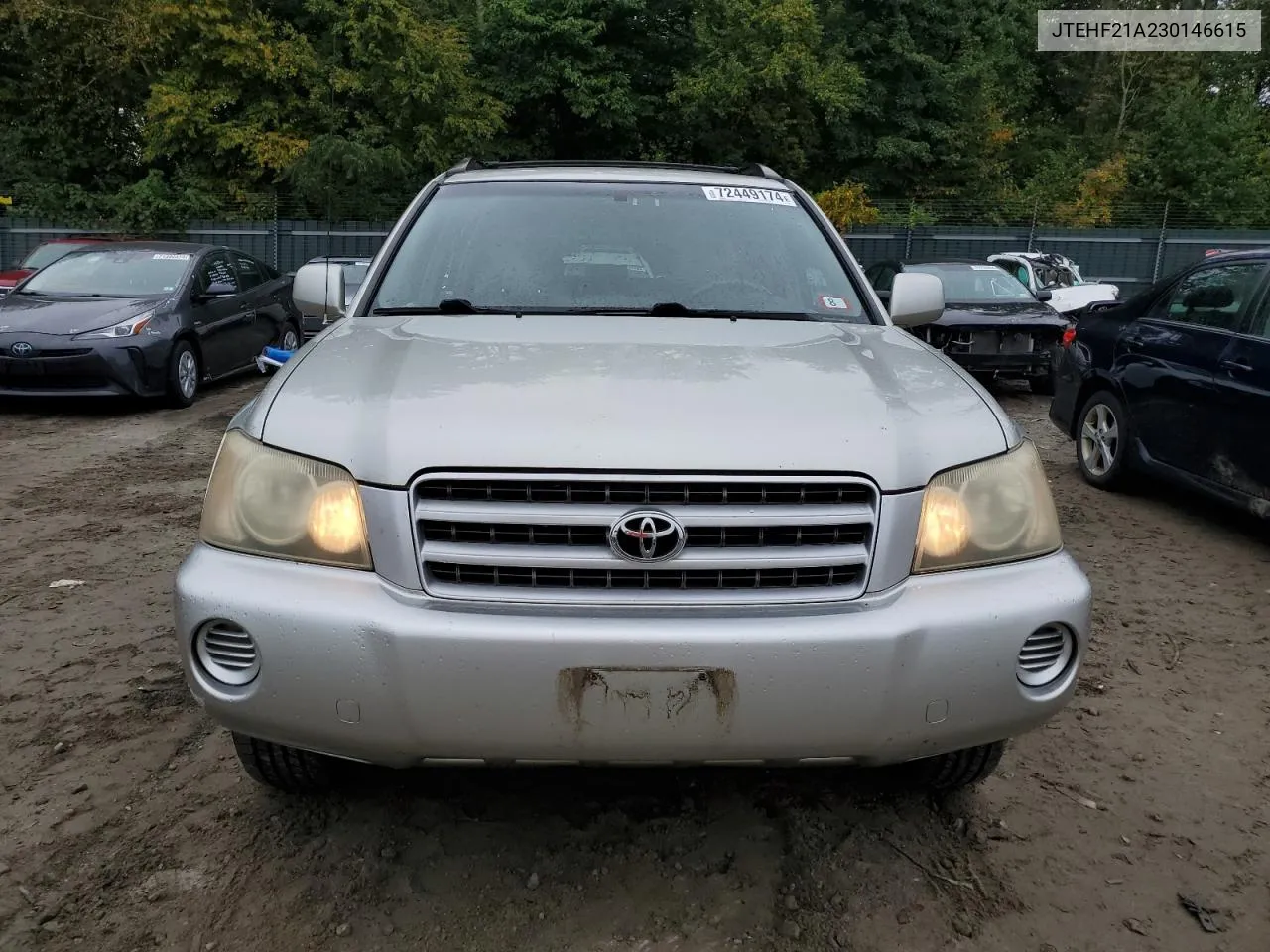 2003 Toyota Highlander Limited VIN: JTEHF21A230146615 Lot: 72449174