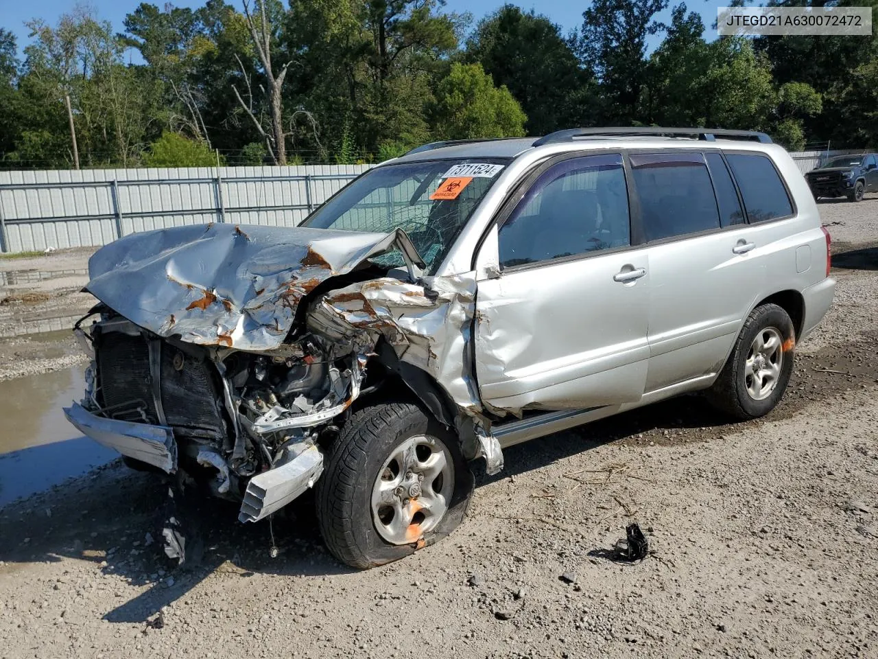 2003 Toyota Highlander VIN: JTEGD21A630072472 Lot: 73711524