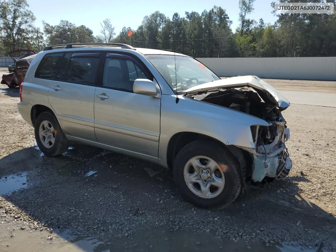 2003 Toyota Highlander VIN: JTEGD21A630072472 Lot: 73711524