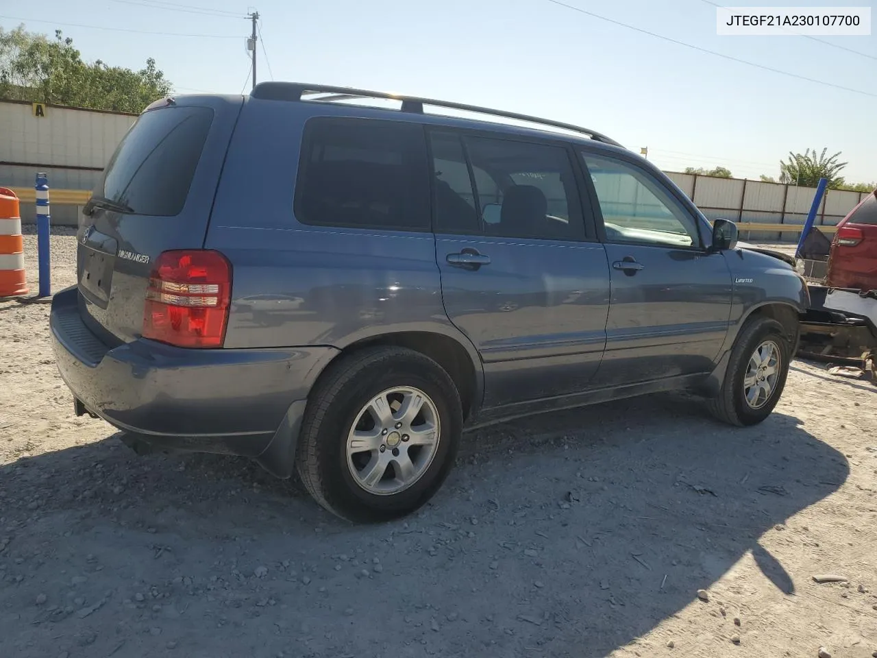 2003 Toyota Highlander Limited VIN: JTEGF21A230107700 Lot: 74078254