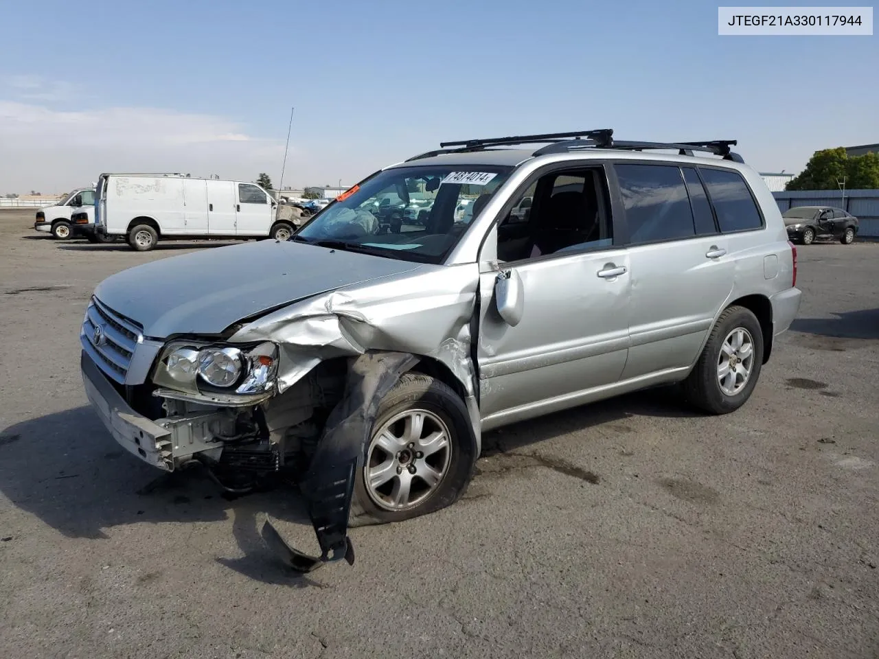 2003 Toyota Highlander Limited VIN: JTEGF21A330117944 Lot: 74874014