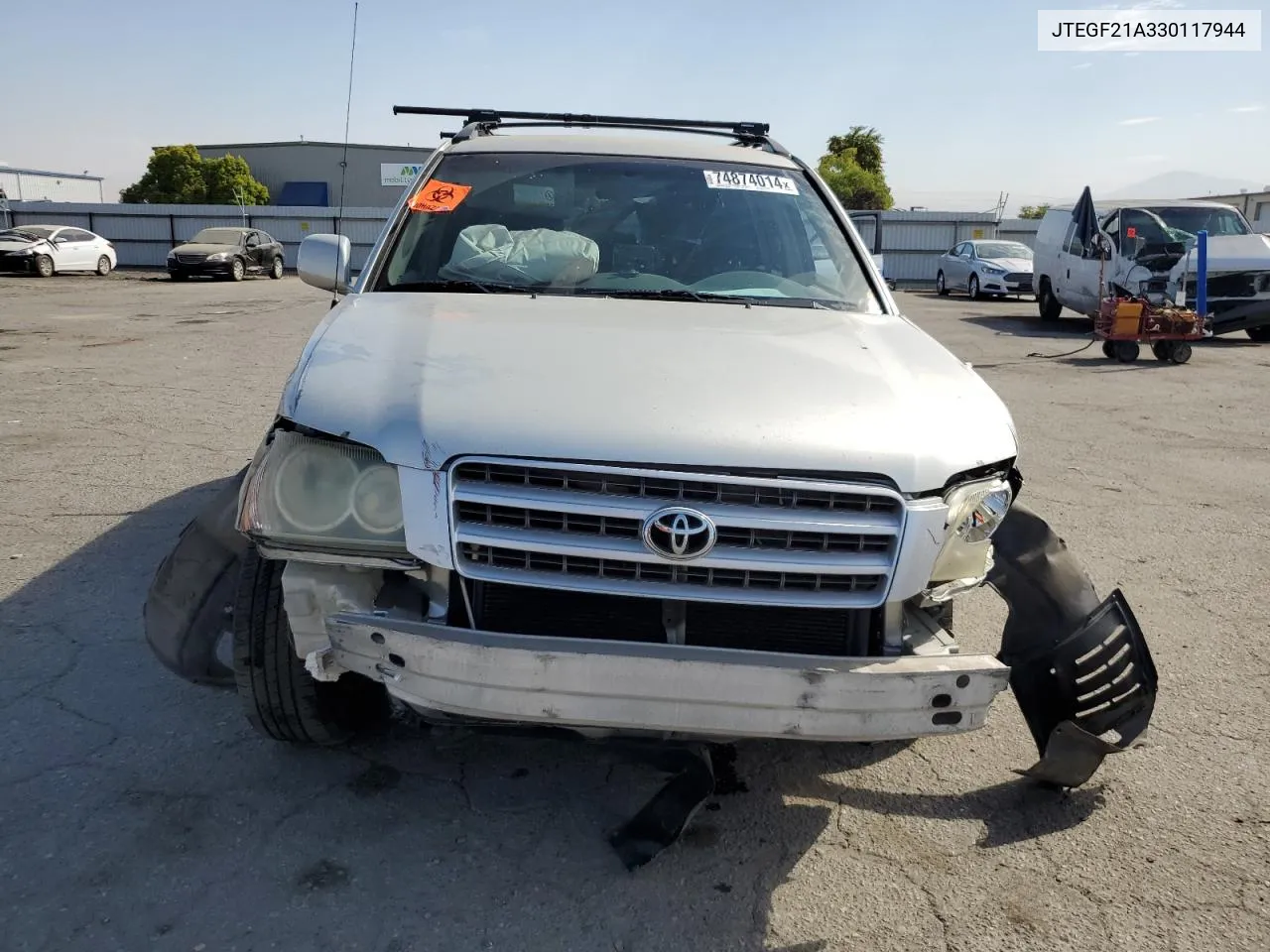 2003 Toyota Highlander Limited VIN: JTEGF21A330117944 Lot: 74874014