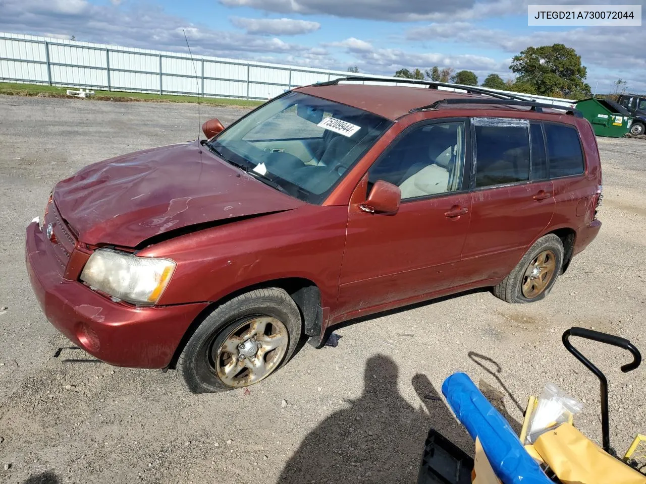 2003 Toyota Highlander VIN: JTEGD21A730072044 Lot: 75209944