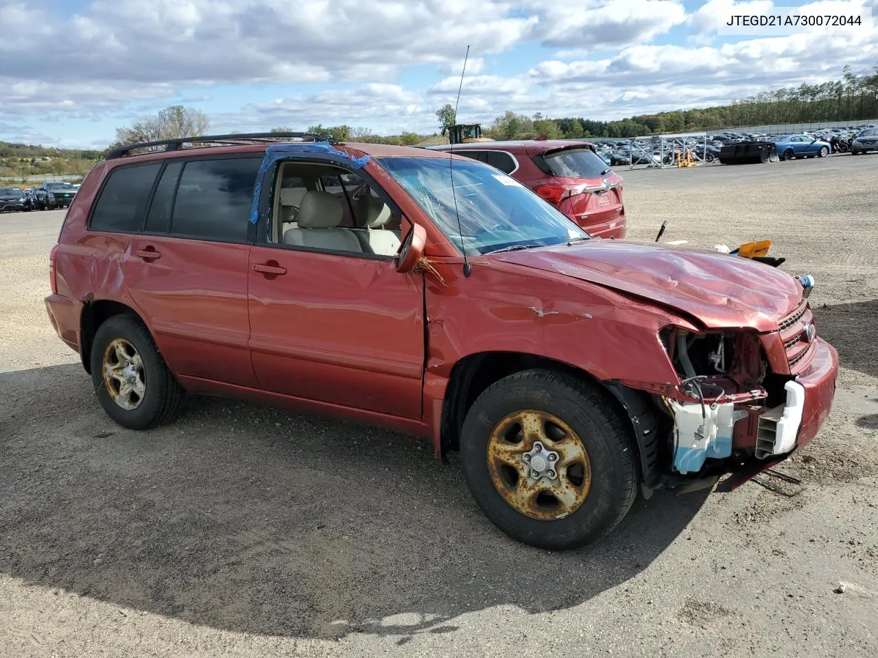 2003 Toyota Highlander VIN: JTEGD21A730072044 Lot: 75209944