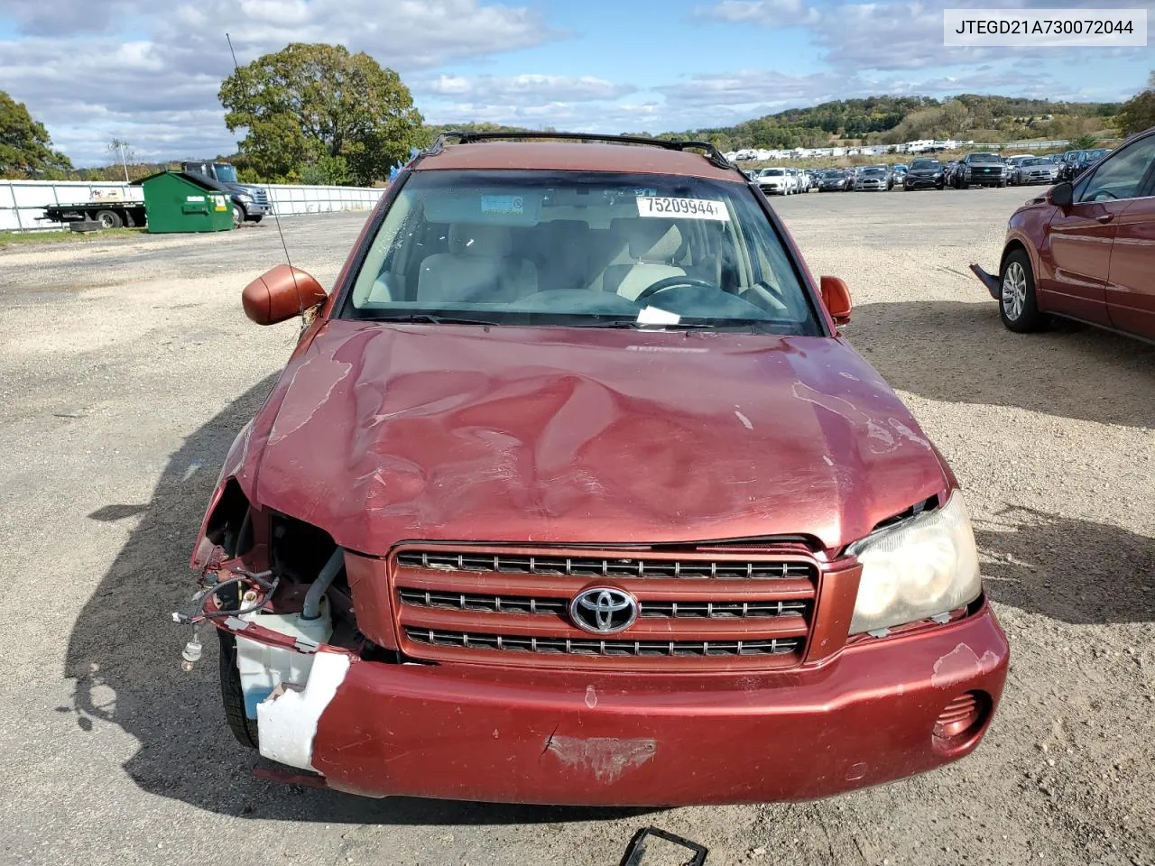 2003 Toyota Highlander VIN: JTEGD21A730072044 Lot: 75209944