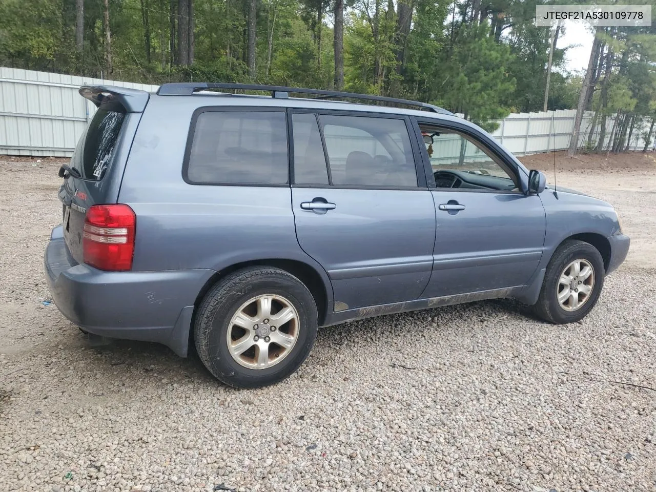 2003 Toyota Highlander Limited VIN: JTEGF21A530109778 Lot: 75523494