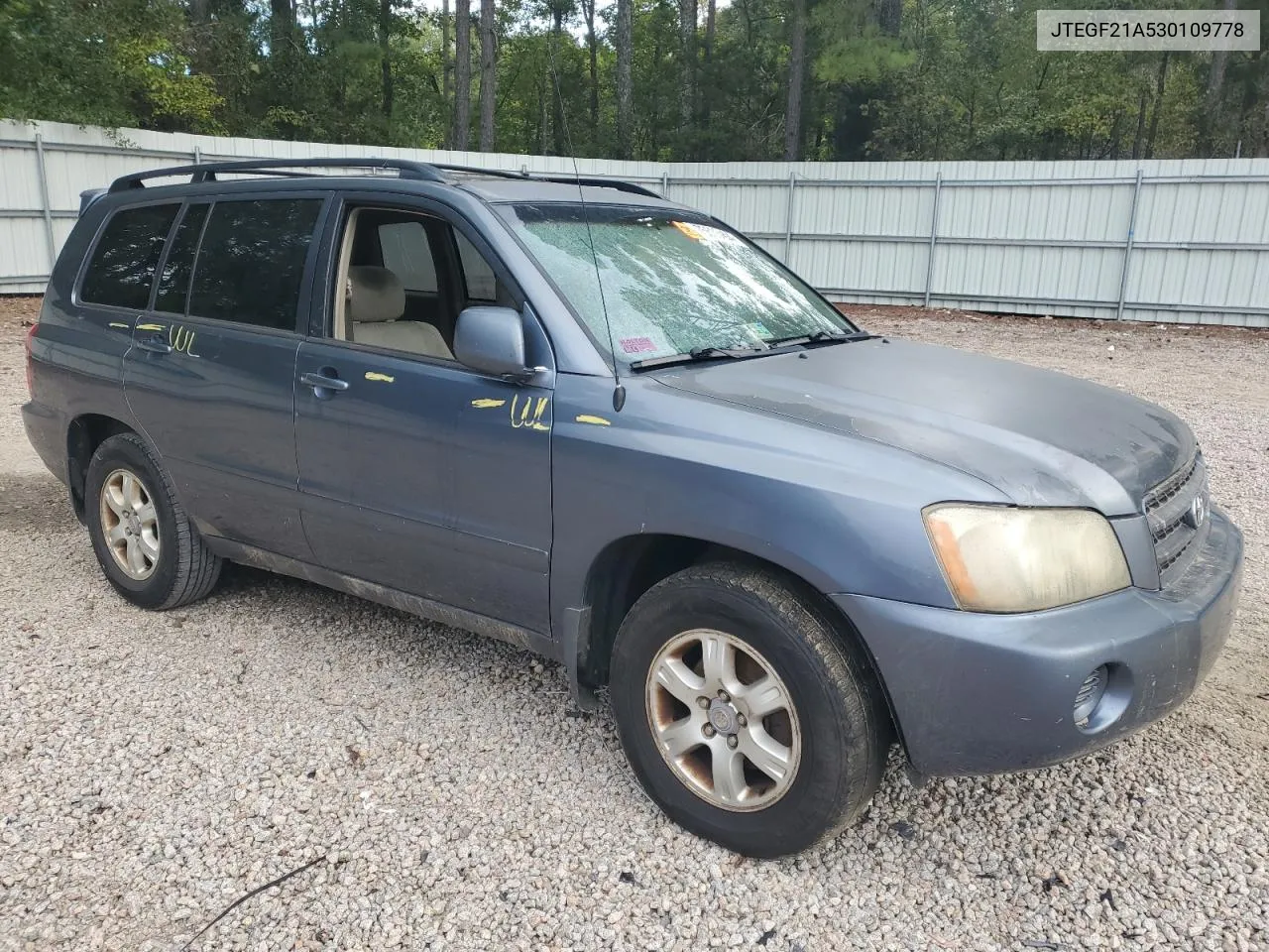 2003 Toyota Highlander Limited VIN: JTEGF21A530109778 Lot: 75523494