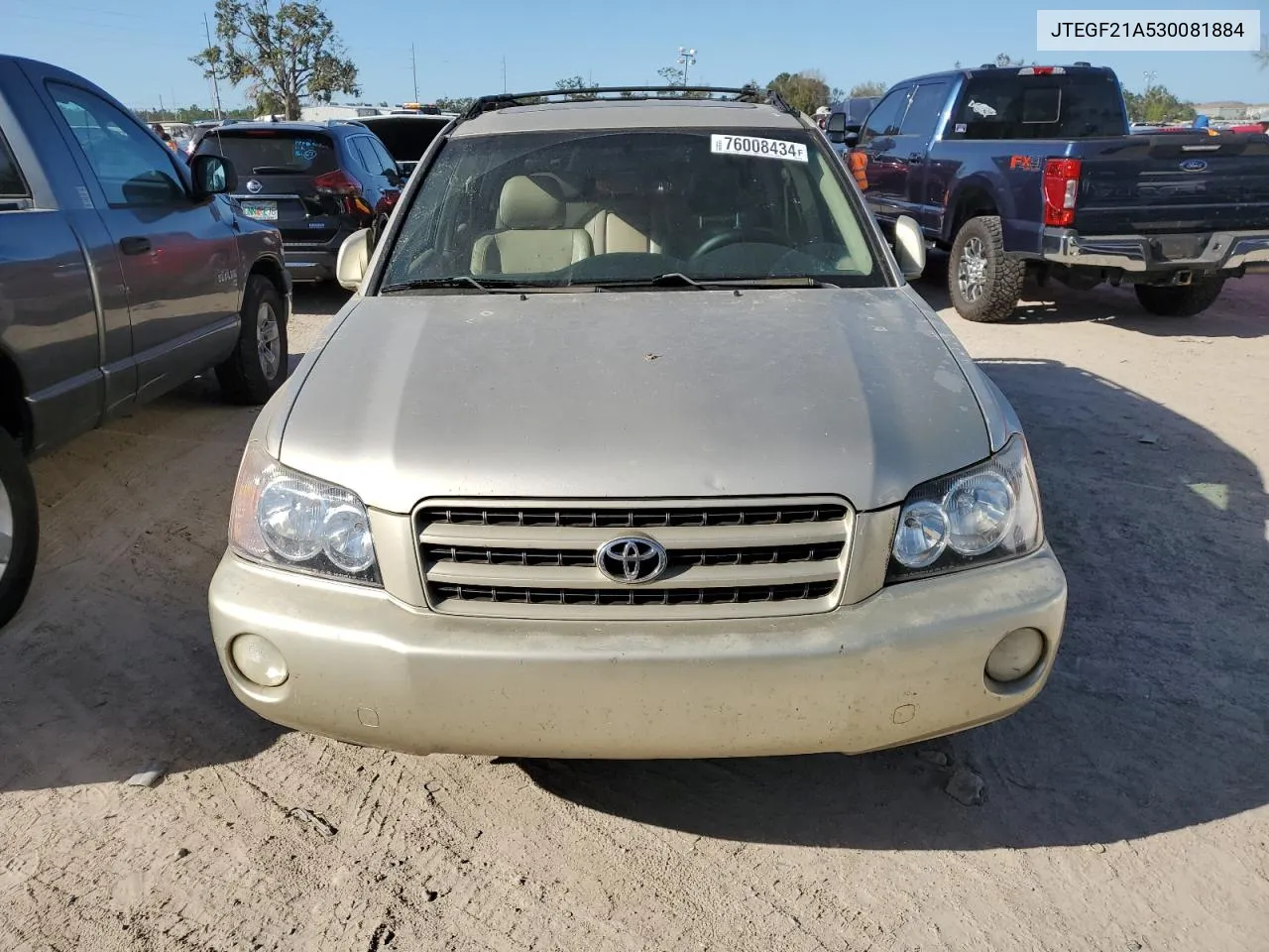 2003 Toyota Highlander Limited VIN: JTEGF21A530081884 Lot: 76008434