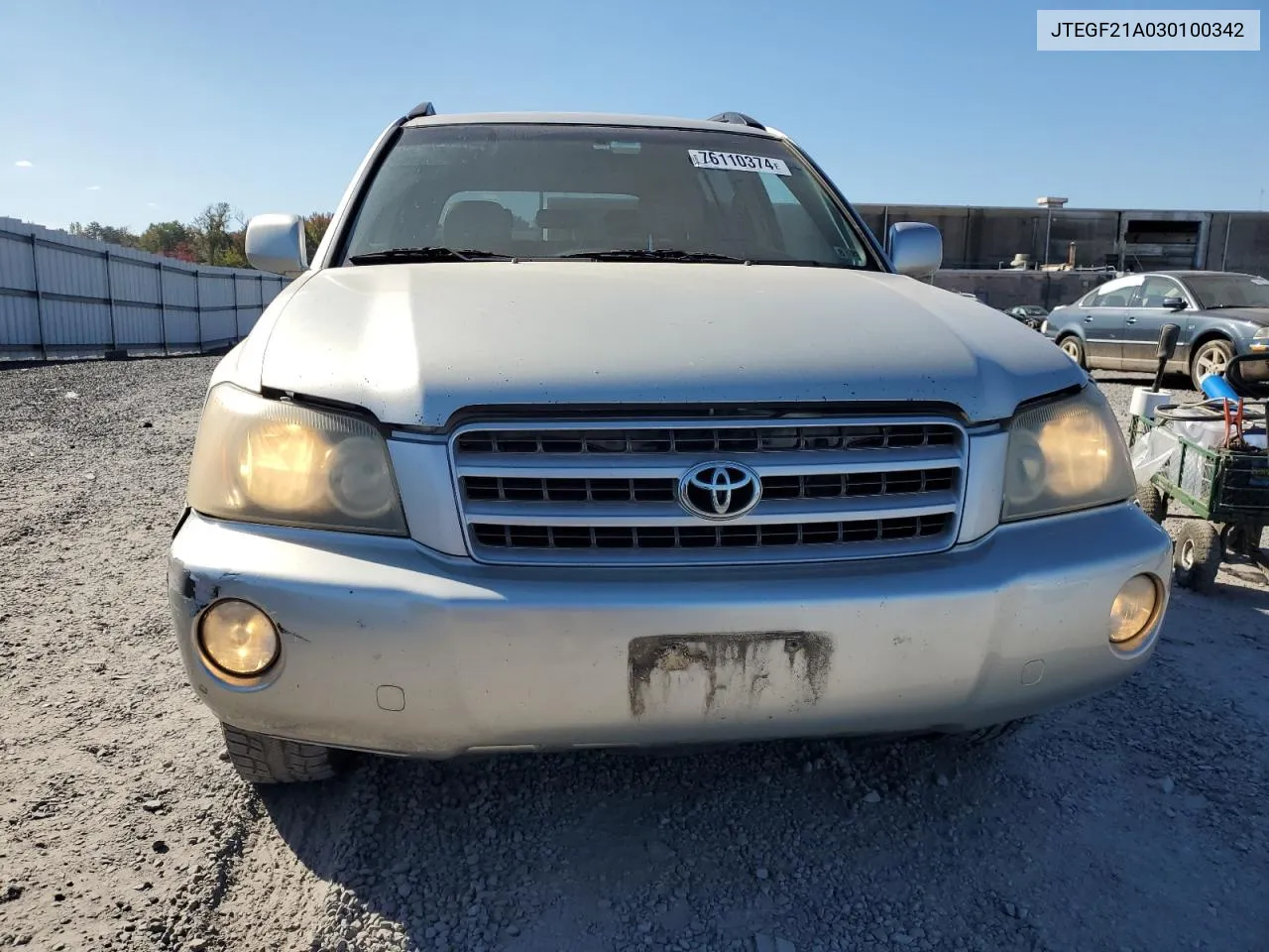 2003 Toyota Highlander Limited VIN: JTEGF21A030100342 Lot: 76110374