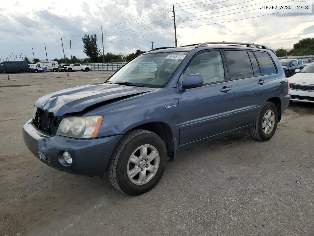 2003 Toyota Highlander Limited VIN: JTEGF21A230112718 Lot: 76405174