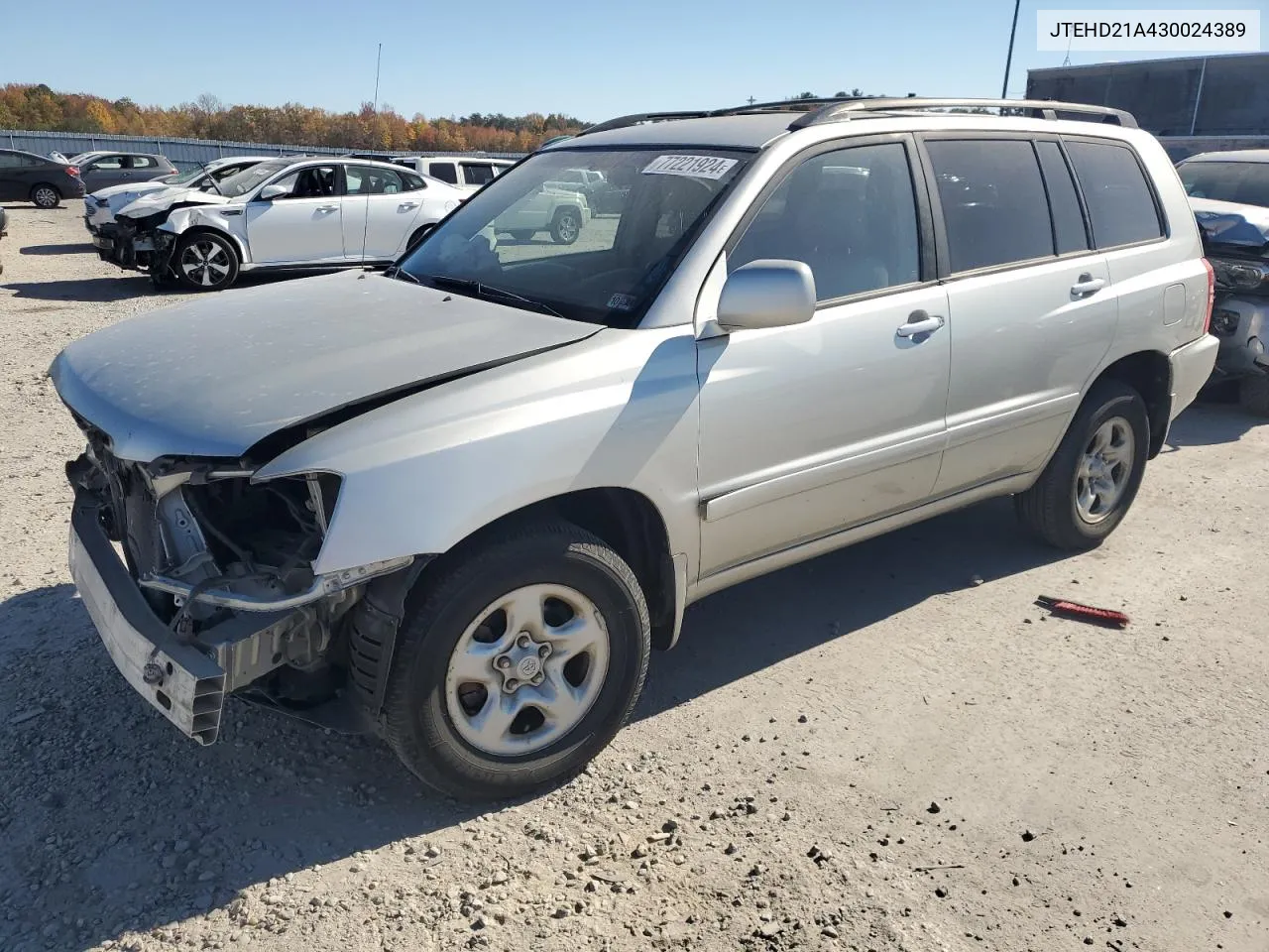 2003 Toyota Highlander VIN: JTEHD21A430024389 Lot: 77221924