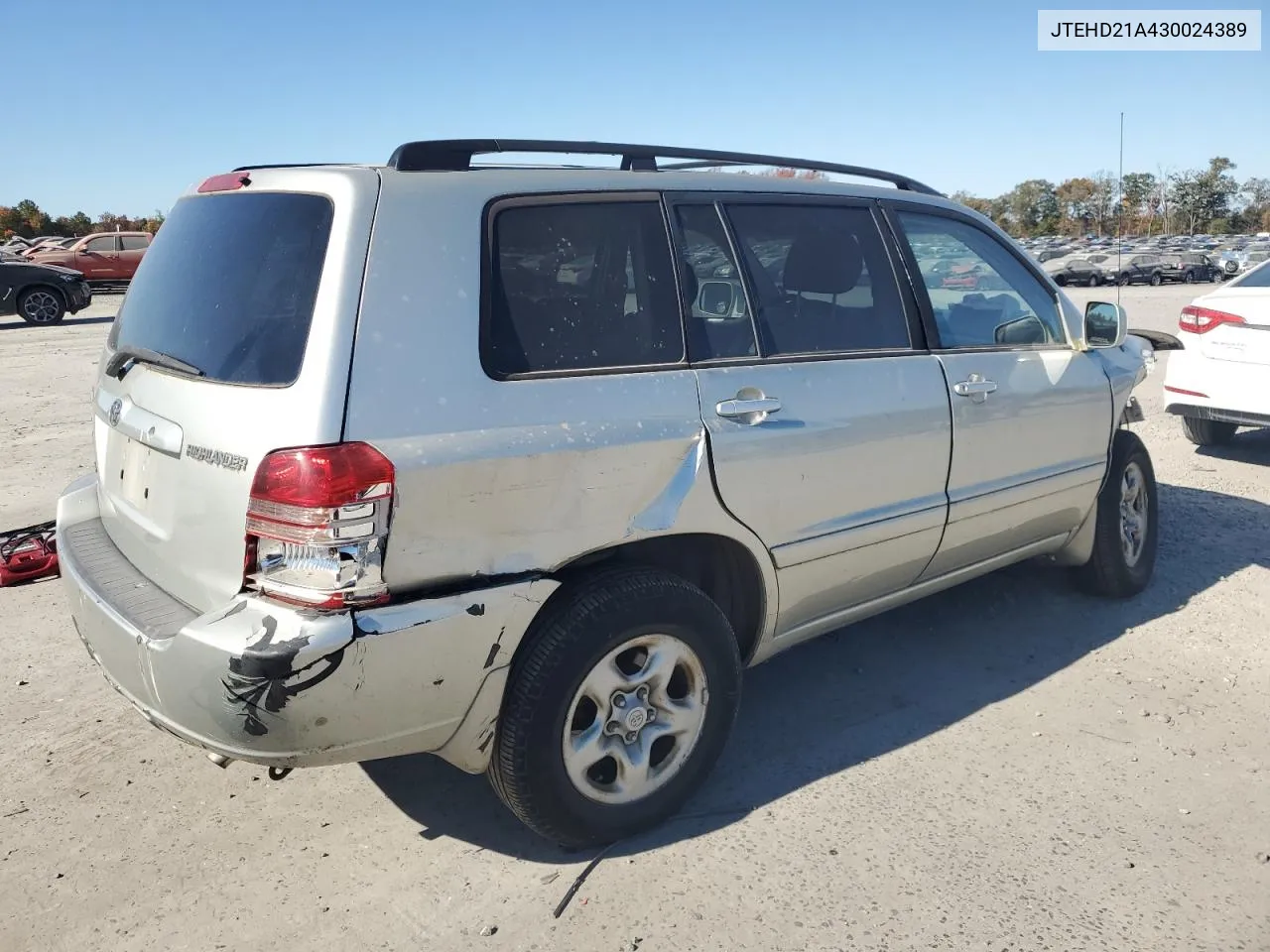 2003 Toyota Highlander VIN: JTEHD21A430024389 Lot: 77221924