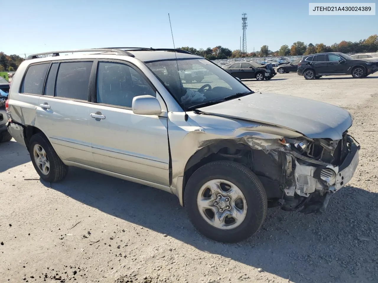 2003 Toyota Highlander VIN: JTEHD21A430024389 Lot: 77221924