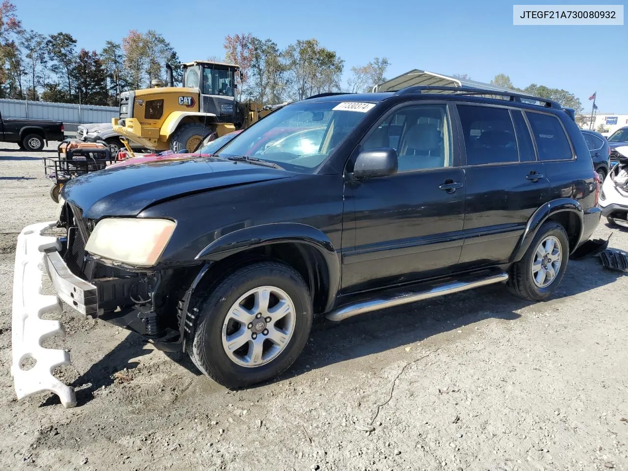 2003 Toyota Highlander Limited VIN: JTEGF21A730080932 Lot: 77330374