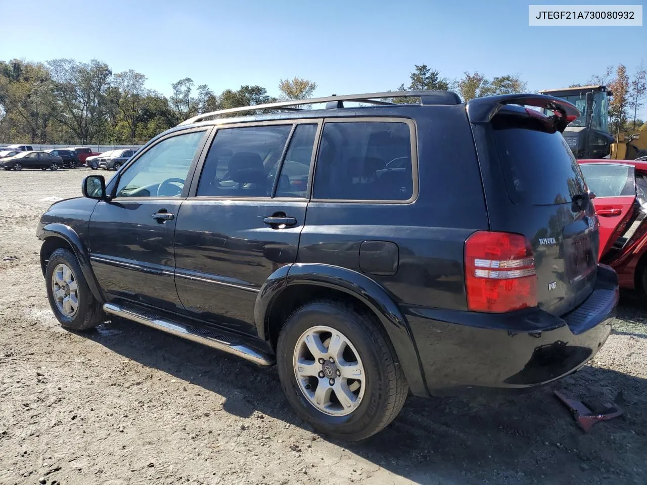 2003 Toyota Highlander Limited VIN: JTEGF21A730080932 Lot: 77330374