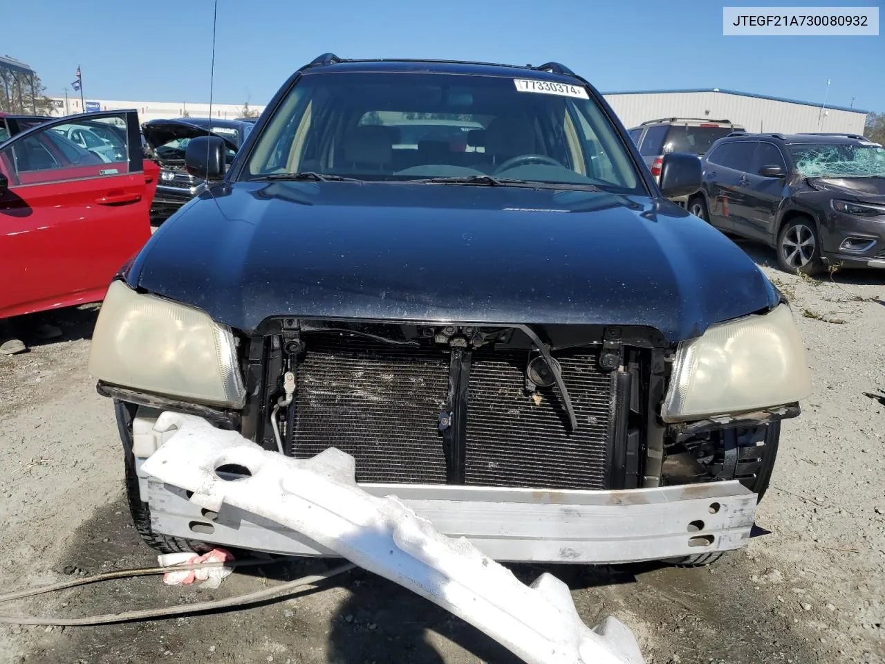 2003 Toyota Highlander Limited VIN: JTEGF21A730080932 Lot: 77330374