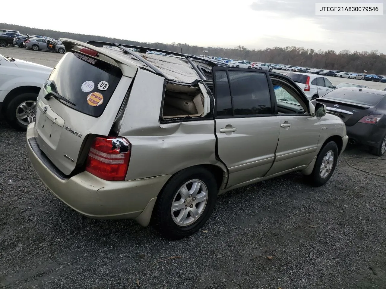 2003 Toyota Highlander Limited VIN: JTEGF21A830079546 Lot: 78663994