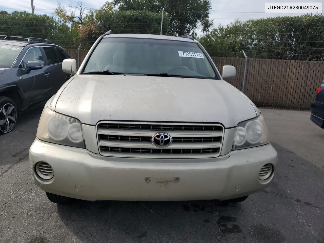 2003 Toyota Highlander VIN: JTEGD21A230049075 Lot: 79354114