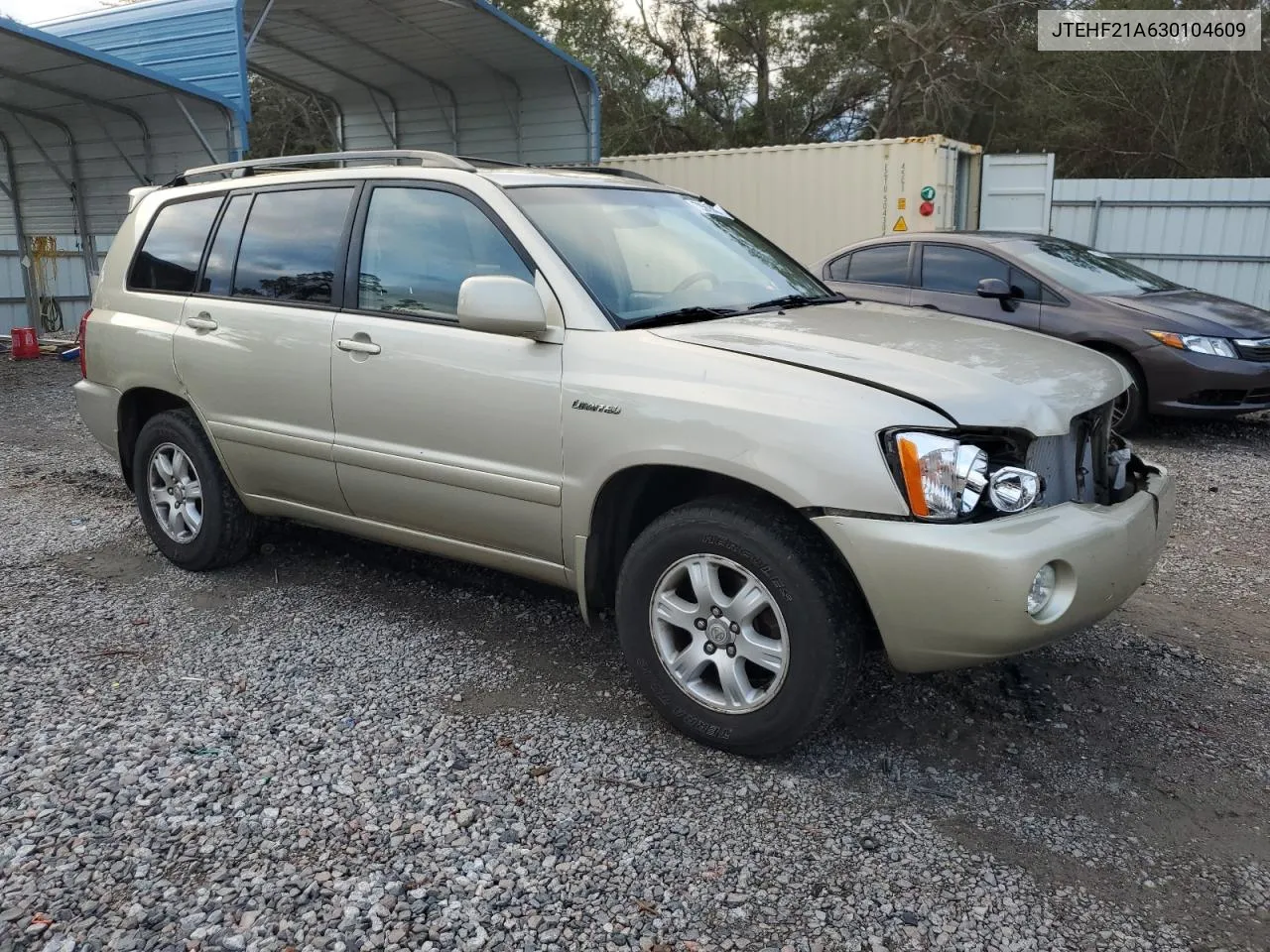 2003 Toyota Highlander Limited VIN: JTEHF21A630104609 Lot: 79918634