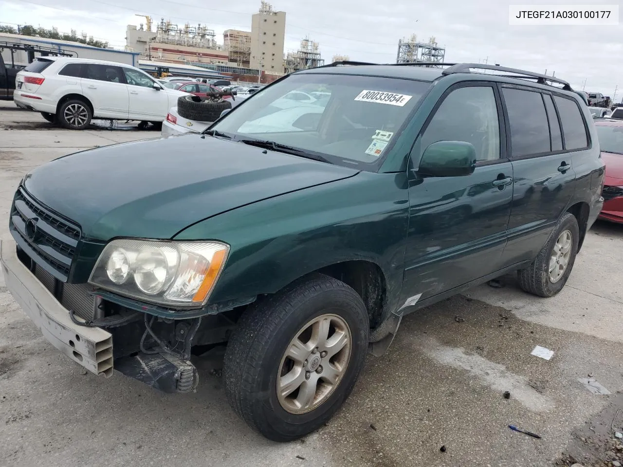 2003 Toyota Highlander Limited VIN: JTEGF21A030100177 Lot: 80033954