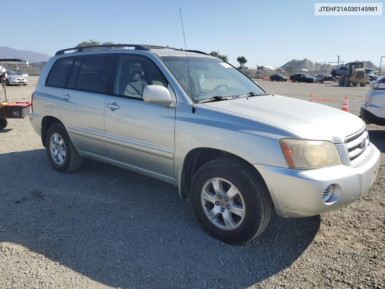 2003 Toyota Highlander Limited VIN: JTEHF21A030145981 Lot: 80490104