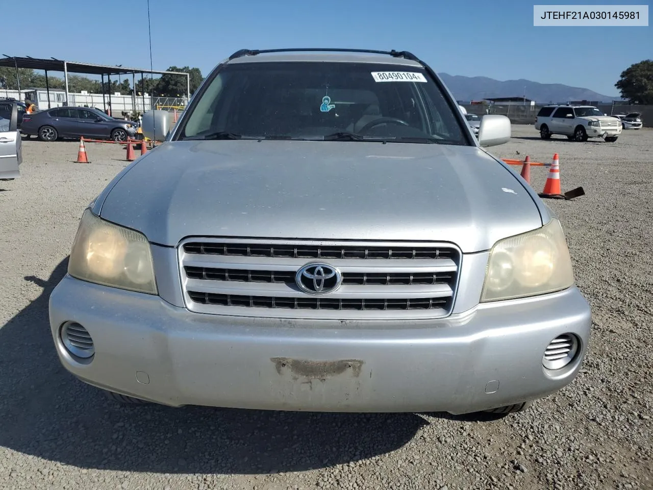 2003 Toyota Highlander Limited VIN: JTEHF21A030145981 Lot: 80490104